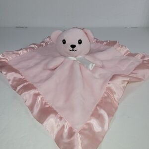 UGG Pink Bear Security Blanket Lovey With Satin Edges